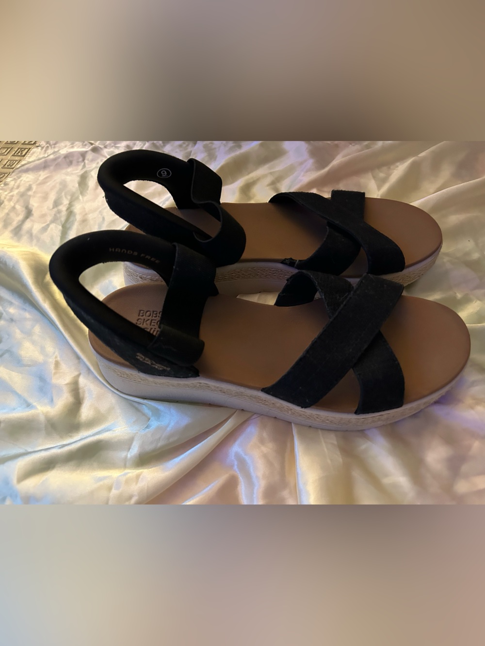 Skechers Bobs Slip Ins Black Women’s Sandals Size 9 - Picture 4 of 9